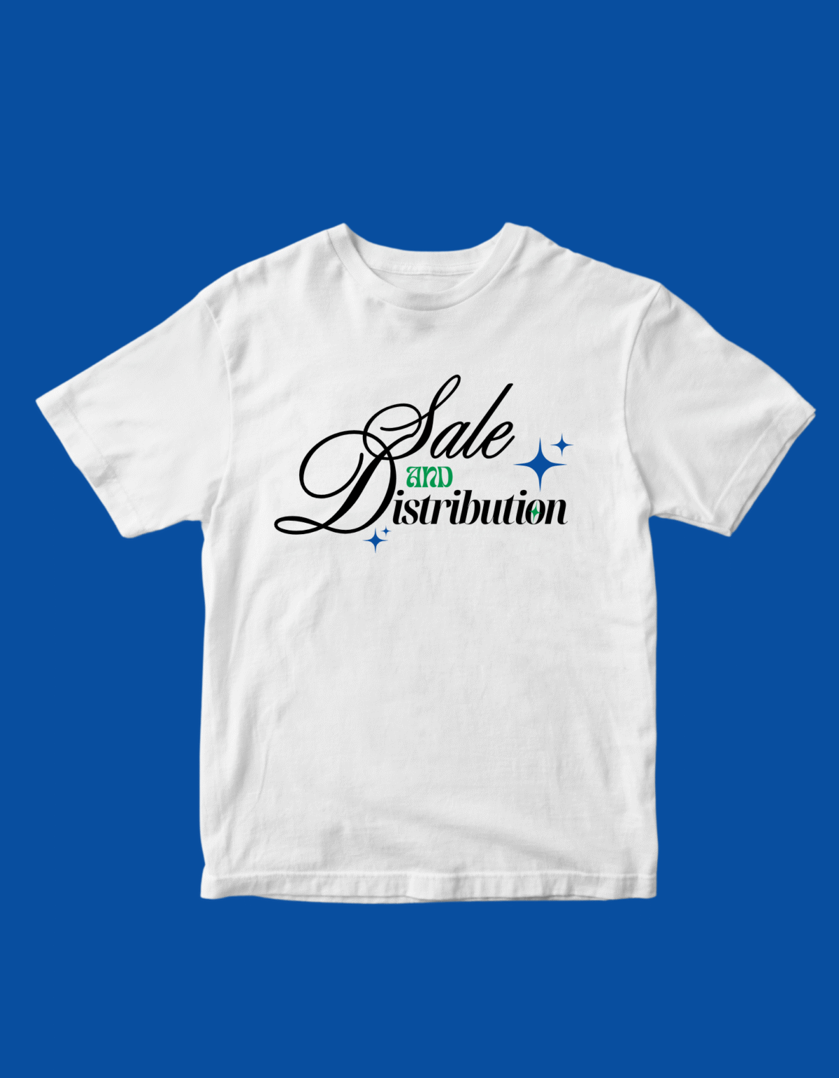 white and black typographic sale and distribution t shirt